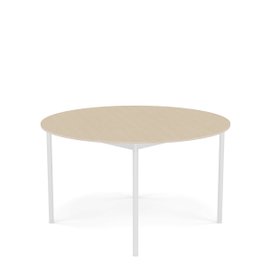 MUUTO stół okrągły BASE Ø 128cm fornir dębowy / sklejka / biała podstawa