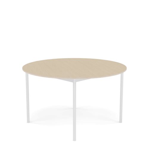 MUUTO stół okrągły BASE Ø 128cm fornir dębowy / sklejka / biała podstawa