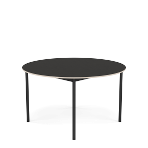 MUUTO stół okrągły BASE Ø 128cm czarne linoleum / sklejka / czarna podstawa