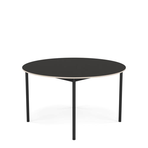 MUUTO stół okrągły BASE Ø 128cm czarne linoleum / sklejka / czarna podstawa