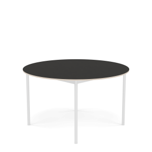 MUUTO stół okrągły BASE Ø 128cm czarne linoleum / sklejka / biała podstawa