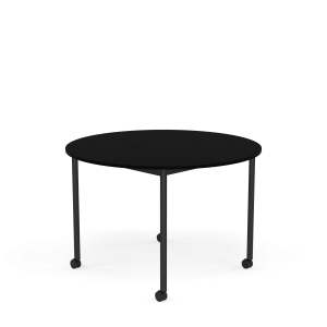 MUUTO stół okrągły z kółkami BASE Ø 110cm czarny laminat / czarny ABS / czarna podstawa