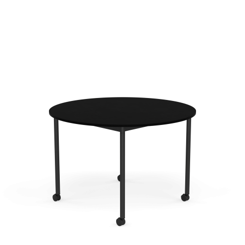 MUUTO stół okrągły z kółkami BASE Ø 110cm czarny laminat / czarny ABS / czarna podstawa
