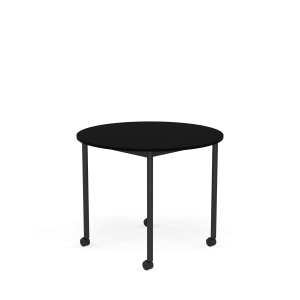 MUUTO stół okrągły z kółkami BASE Ø 90cm czarny laminat / czarny ABS / czarna podstawa