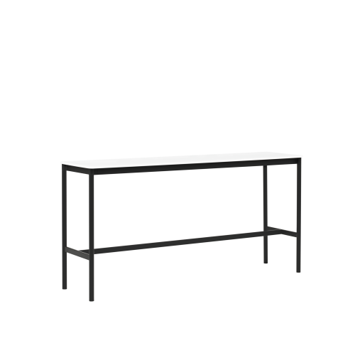 MUUTO stół barowy BASE HIGH 190x50x95h biały laminat / biały ABS / czarna podstawa