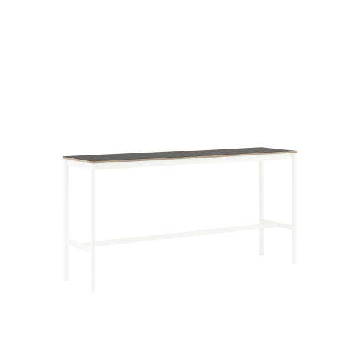 MUUTO stół barowy BASE HIGH 190x50x95h czarne linoleum / sklejka / biała podstawa