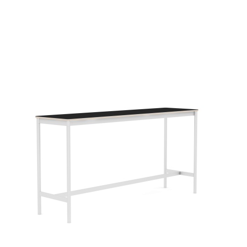 MUUTO stół barowy BASE HIGH 190x50x95h czarny laminat / sklejka / biała podstawa