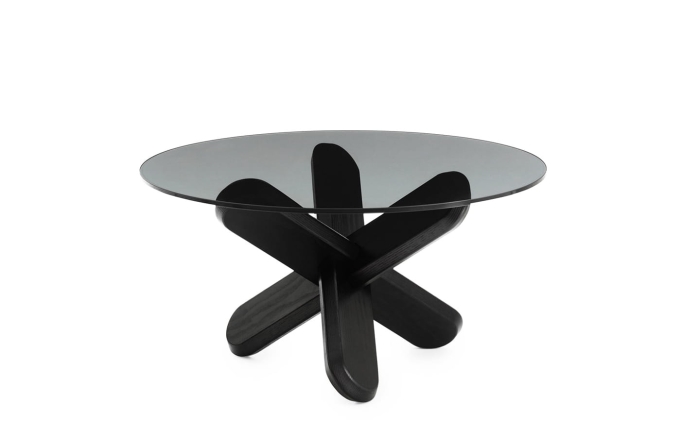 NORMANN COPENHAGEN stolik kawowy DING czarny dąb/ dymione szkło