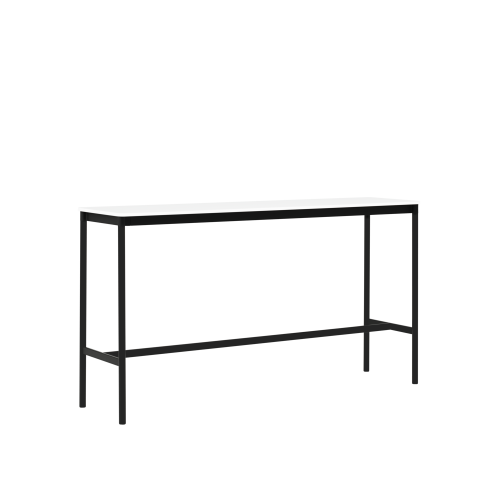 MUUTO stół barowy BASE HIGH 190x50x105h biały laminat / biały ABS / czarna podstawa