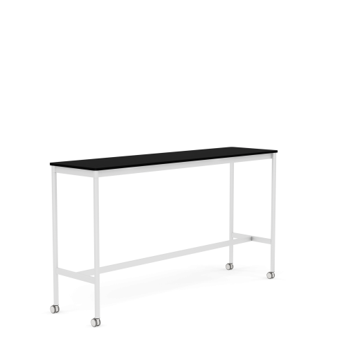 MUUTO stół barowy BASE HIGH 190x50x105h czarny laminat / czarny ABS / biała podstawa