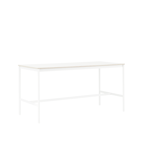 MUUTO stół barowy BASE HIGH 190x85x95h biały laminat / sklejka / biała podstawa