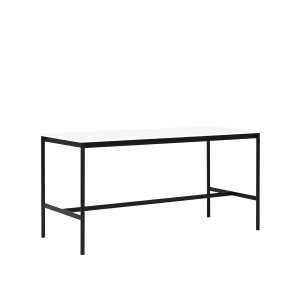 MUUTO stół barowy BASE HIGH 190x85x95h biały laminat / biały ABS / czarna podstawa
