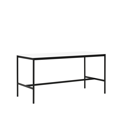 MUUTO stół barowy BASE HIGH 190x85x95h biały laminat / biały ABS / czarna podstawa
