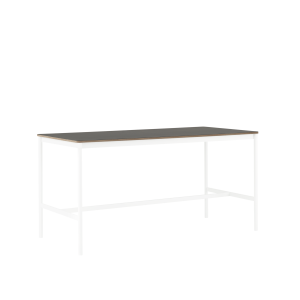MUUTO stół barowy BASE HIGH 190x85x95h czarne linoleum / sklejka / biała podstawa