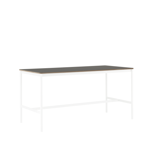 MUUTO stół barowy BASE HIGH 190x85x95h czarne linoleum / sklejka / biała podstawa