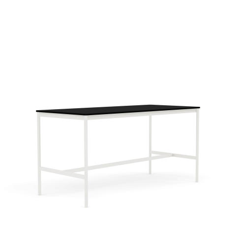 MUUTO stół barowy BASE HIGH 190x85x95h czarny laminat / czarny ABS / biała podstawa