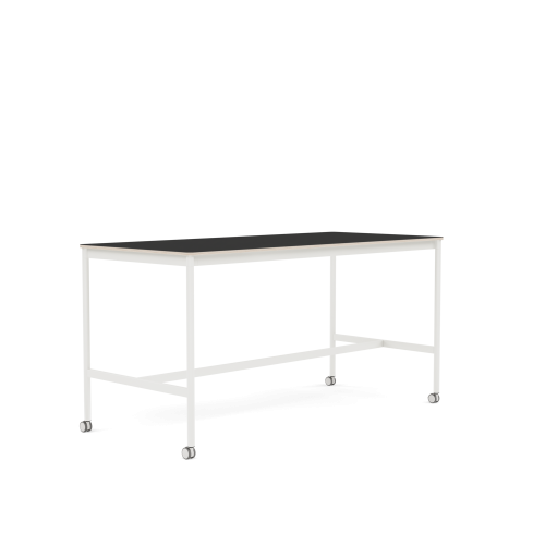 MUUTO stół barowy BASE HIGH 190x85x95h czarny nanolaminat / sklejka / biała podstawa