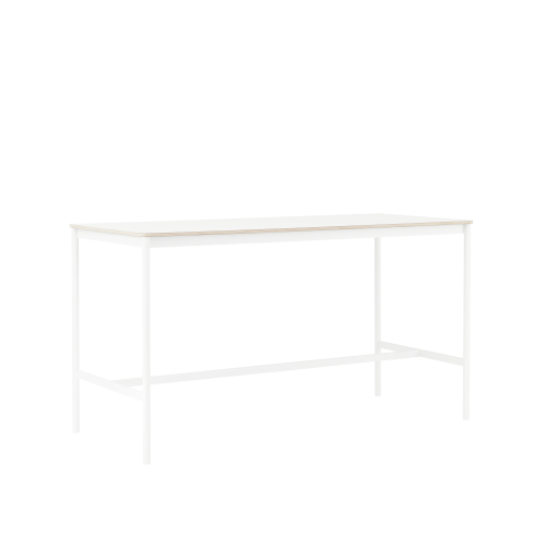 MUUTO stół barowy BASE HIGH 190x85x105h biały laminat / sklejka / biała podstawa