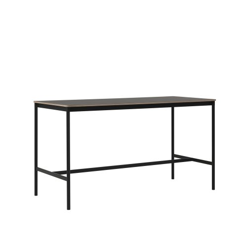 MUUTO stół barowy BASE HIGH 190x85x105h czarne linoleum / sklejka / czarna podstawa