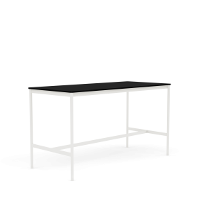 MUUTO stół barowy BASE HIGH 190x85x105h czarny laminat / czarny ABS / biała podstawa