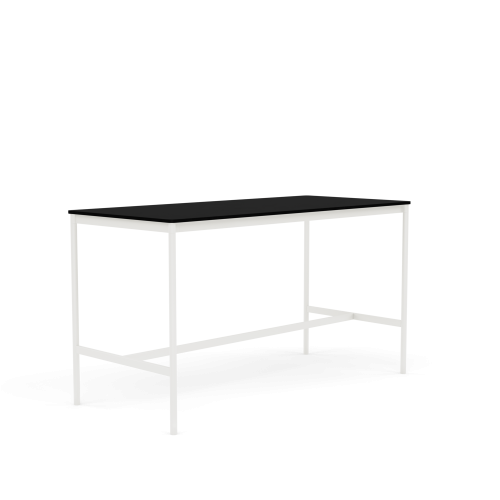MUUTO stół barowy BASE HIGH 190x85x105h czarny laminat / czarny ABS / biała podstawa