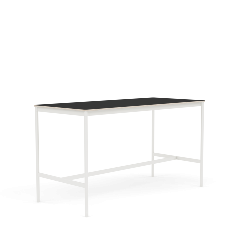 MUUTO stół barowy BASE HIGH 190x85x105h czarny laminat / sklejka / biała podstawa