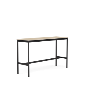 MUUTO stół barowy BASE HIGH 160x50x95h fornir dębowy / sklejka / czarna podstawa 