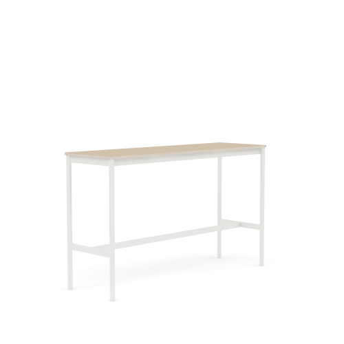 MUUTO stół barowy BASE HIGH 160x50x95h fornir dębowy / sklejka / biała podstawa 