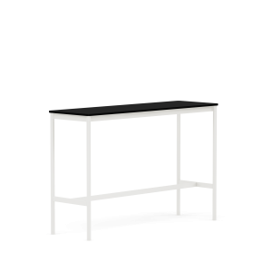 MUUTO stół barowy BASE HIGH 160x50x105h czarny laminat / czarny ABS / biała podstawa