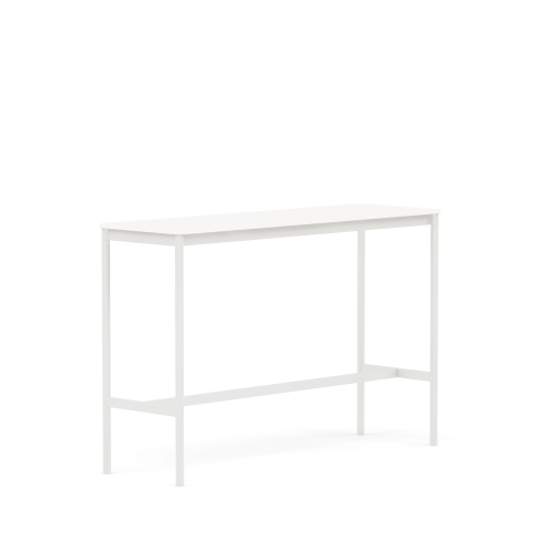 MUUTO stół barowy BASE HIGH 160x50x105h biały laminat / biały ABS / biała podstawa