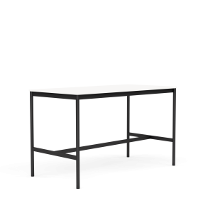 MUUTO stół barowy BASE HIGH 160x80x95h biały laminat / biały ABS / czarna podstawa