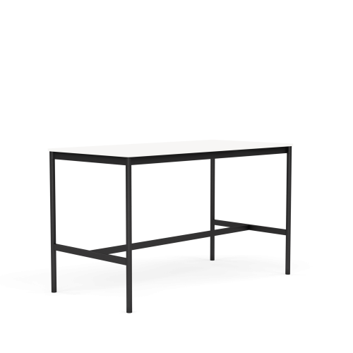 MUUTO stół barowy BASE HIGH 160x80x95h biały laminat / biały ABS / czarna podstawa