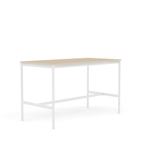 MUUTO stół barowy BASE HIGH 160x80x95h fornir dębowy / sklejka / biala podstawa