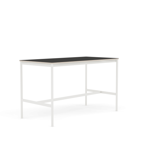 MUUTO stół barowy BASE HIGH 160x80x95h czarne linoleum / sklejka / biała podstawa