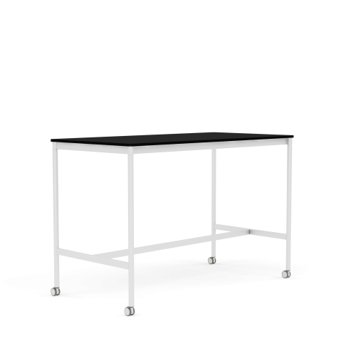 MUUTO stół barowy BASE HIGH 160x80x105h czarny laminat / czarny ABS / biała podstawa