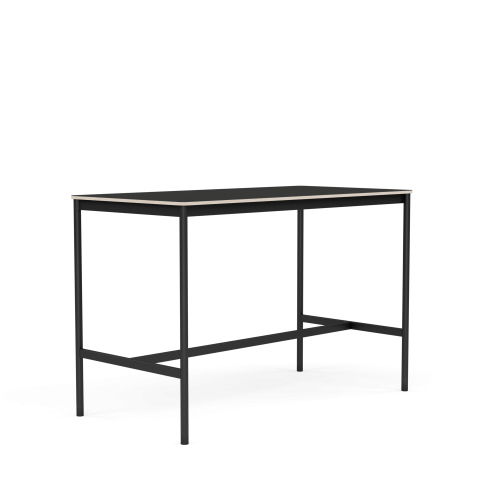 MUUTO stół barowy BASE HIGH 160x80x105h czarny nanolaminat / sklejka / czarna podstawa