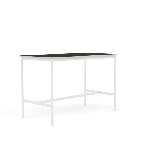 MUUTO stół barowy BASE HIGH 160x80x105h czarny nanolaminat / sklejka / biała podstawa