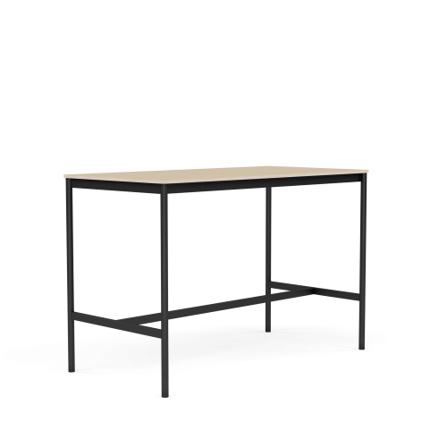 MUUTO stół barowy BASE HIGH 160x80x105h fornir dębowy / sklejka / czarna podstawa