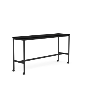 MUUTO stół barowy na kółkach BASE HIGH 190x50x95h czarny laminat / czarny ABS / czarna podstawa