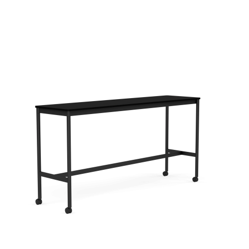 MUUTO stół barowy na kółkach BASE HIGH 190x50x95h czarny laminat / czarny ABS / czarna podstawa