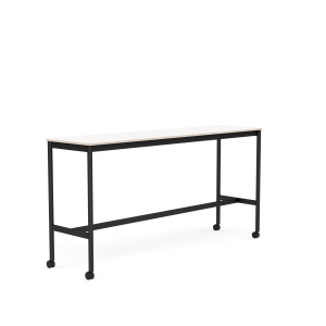 MUUTO stół barowy na kółkach BASE HIGH 190x50x95h biały laminat / sklejka / czarna podstawa