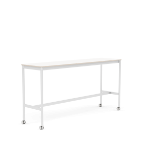 MUUTO stół barowy na kółkach BASE HIGH 190x50x95h biały laminat / sklejka / biała podstawa