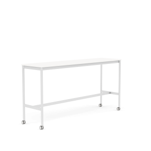 MUUTO stół barowy na kółkach BASE HIGH 190x50x95h biały laminat / biały ABS / biała podstawa