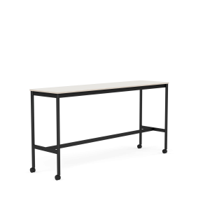 MUUTO stół barowy na kółkach BASE HIGH 190x50x95h biały nanolaminat / sklejka / czarna podstawa