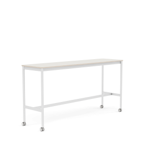MUUTO stół barowy na kółkach BASE HIGH 190x50x95h biały nanolaminat / sklejka / biała podstawa