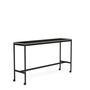 MUUTO stół barowy na kółkach BASE HIGH 190x50x105h czarny laminat / sklejka / czarna podstawa