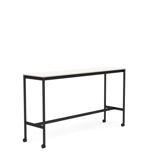 MUUTO stół barowy na kółkach BASE HIGH 190x50x105h biały laminat / sklejka / czarna podstawa