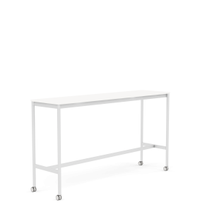 MUUTO stół barowy na kółkach BASE HIGH 190x50x105h biały laminat / biały ABS / biała podstawa