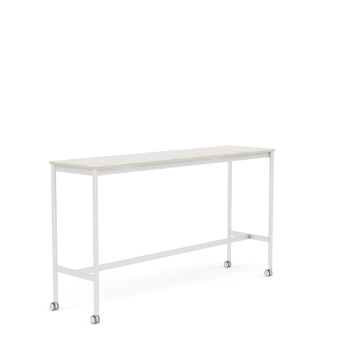 MUUTO stół barowy na kółkach BASE HIGH 190x50x105h biały nanolaminat / sklejka / biała podstawa