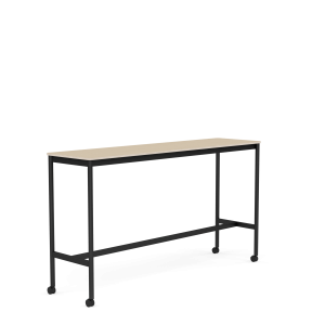 MUUTO stół barowy na kółkach BASE HIGH 190x50x105h fornir dębowy / sklejka / czarna podstawa